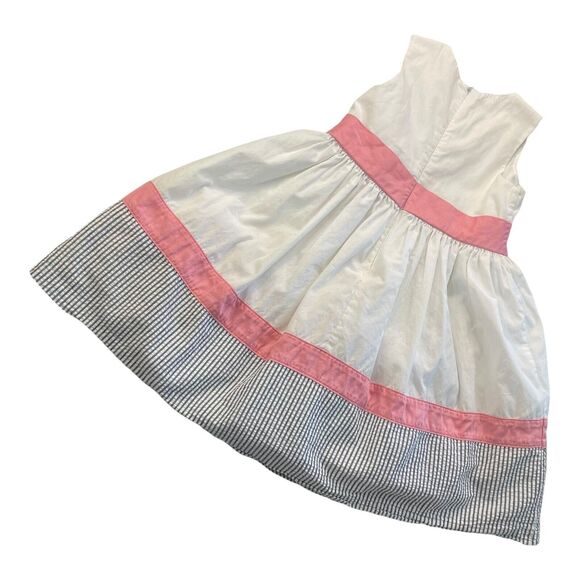 Gymboree Girls Girl's 4 White Pink Black Sleeveless Spring Summer Formal Dress - Picture 4 of 13